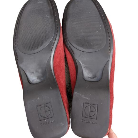 Cole Haan Red Suede Moccasin Loafers 9 - Picture 9 of 10